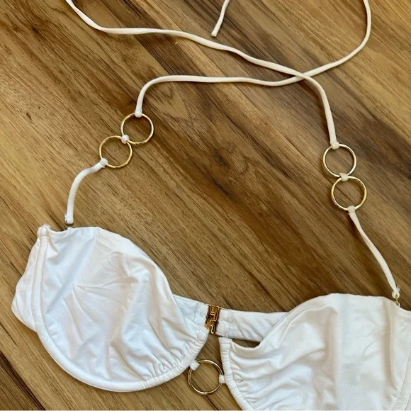 Monica Hansen Beachwear Icon Bikini Top White & Silver - Picture 5 of 6